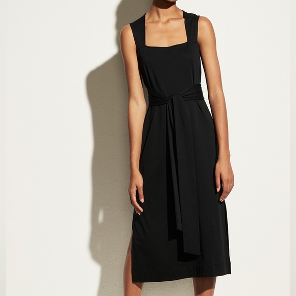 Vince Dresses & Skirts - NWT - Vince Square Neck Pima Cotton Midi Dress in Black Size Small (Flaw)
